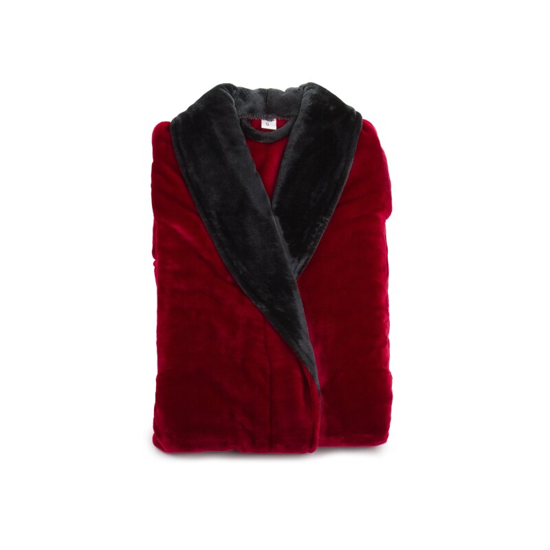 Microfaser Schalkragenbademantel in flauschiger Qualität, 1 Stück L-bordeaux