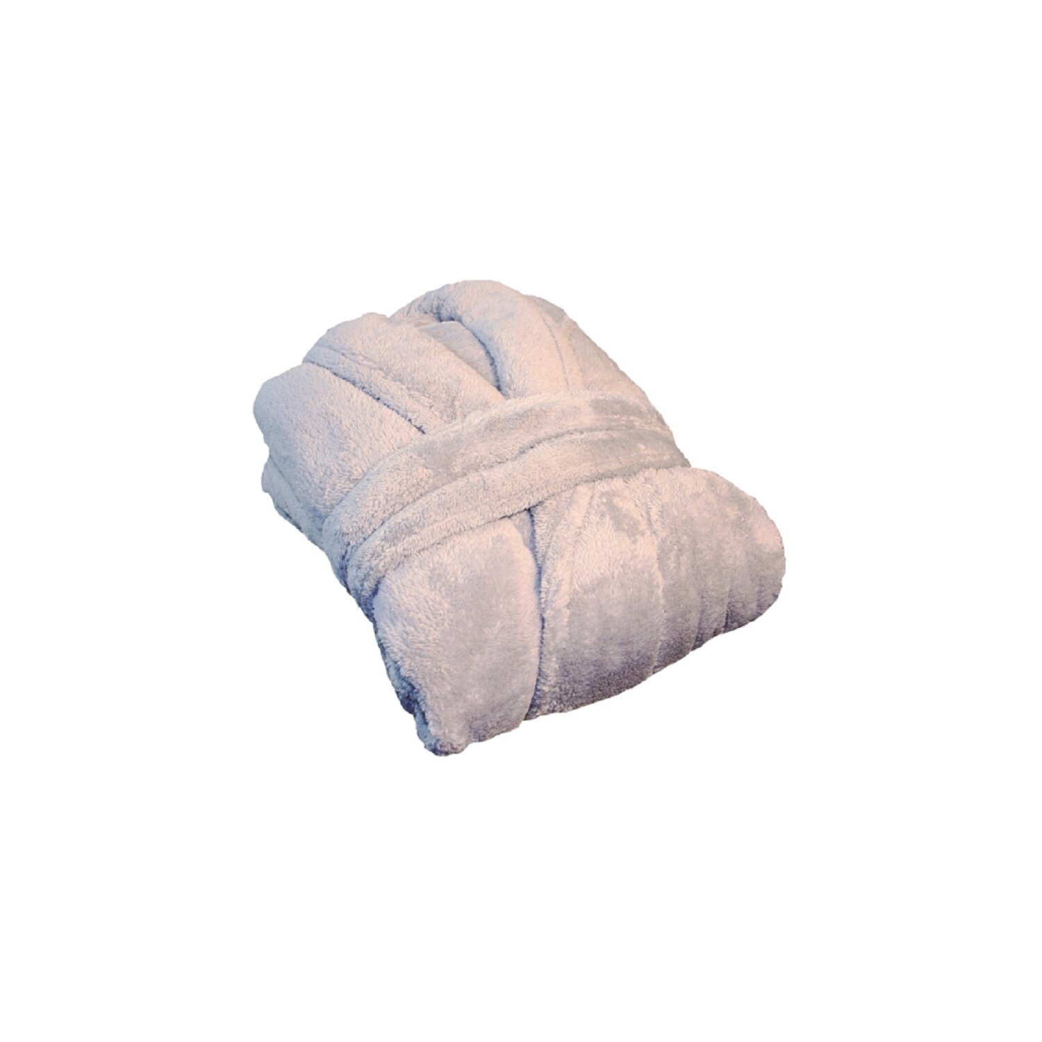 Microfaser Bademantel in Teddy-Plüsch-Qualität mit Schalkragen, 1 Stück M-silber - NEU -