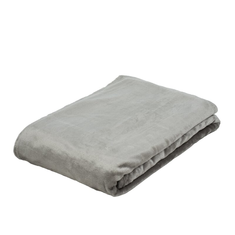 Microfaser Flausch-Plaid, in verschiedenen Größen und Farben ca. 150x200 cm-silber