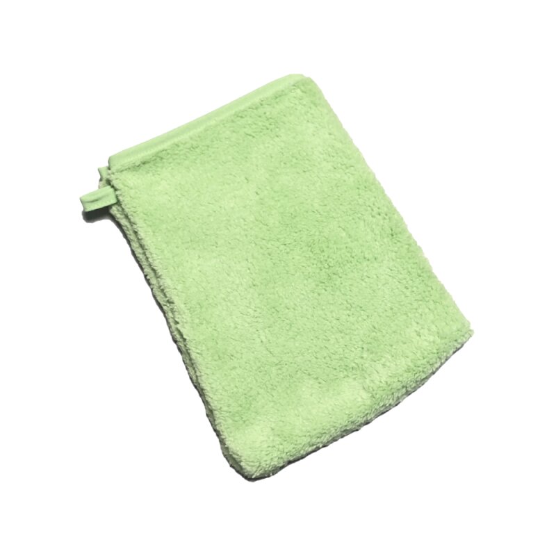Microfaser Waschhandschuh in Teddy-Plüsch-Qualität, 1 Stück emeraldgrün - ca. 13x20 cm