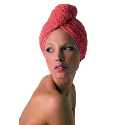 Microfaser Haarturban in Teddy-Plüsch-Qualität, 1 Stück weinrot