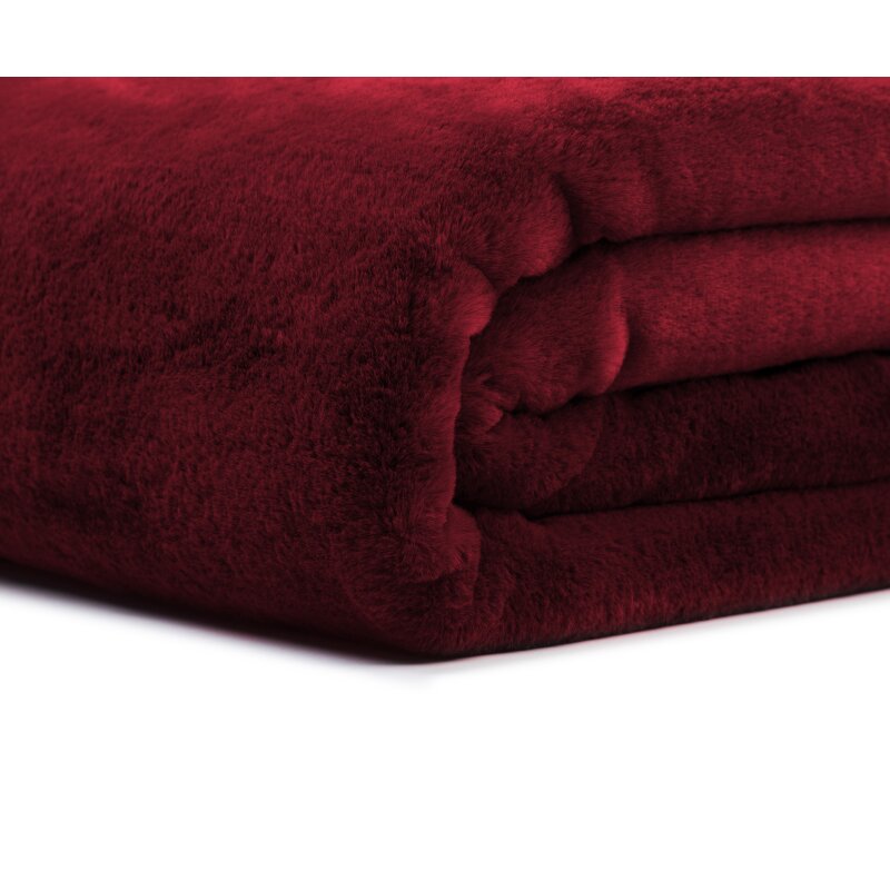 Microfaser Luxus Wendewohndecke Merino, verschiedene Größen und Farben ca. 150x200 cm-karminrot