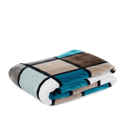 Microfaser Wohndecke mit Premium Cashmere Feeling im Karolook, ca. 150x200 cm