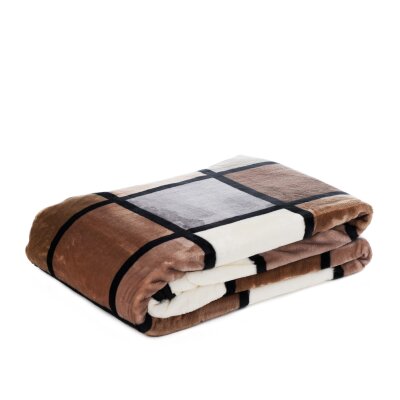 Microfaser Wohndecke mit Premium Cashmere Feeling im Karolook, ca. 150x200 cm