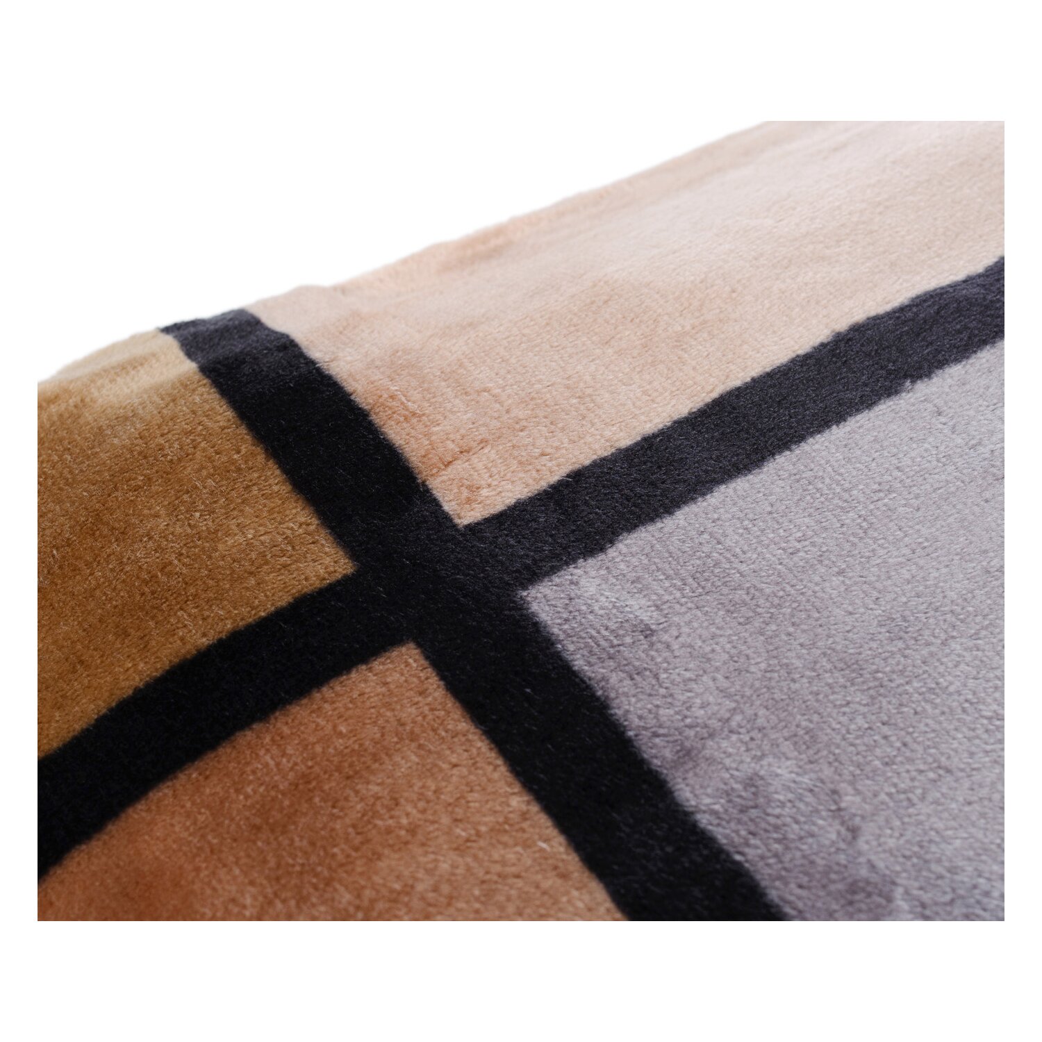 Microfaser Wohndecke mit Premium Cashmere Feeling im Karolook, ca. 150x200 cm taupe-creme-schoko