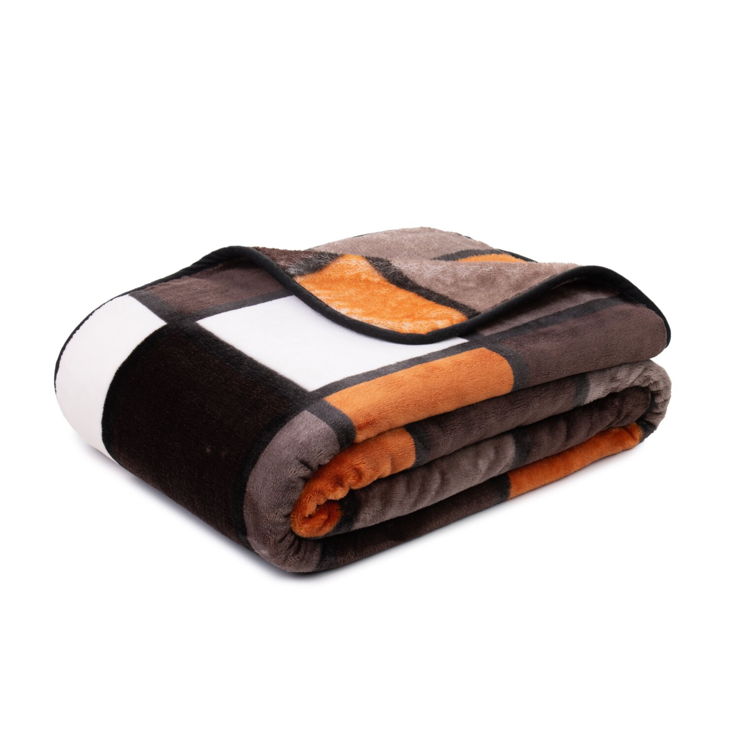 Microfaser Wohndecke mit Premium Cashmere Feeling im Karolook, ca. 150x200 cm taupe-creme-schoko