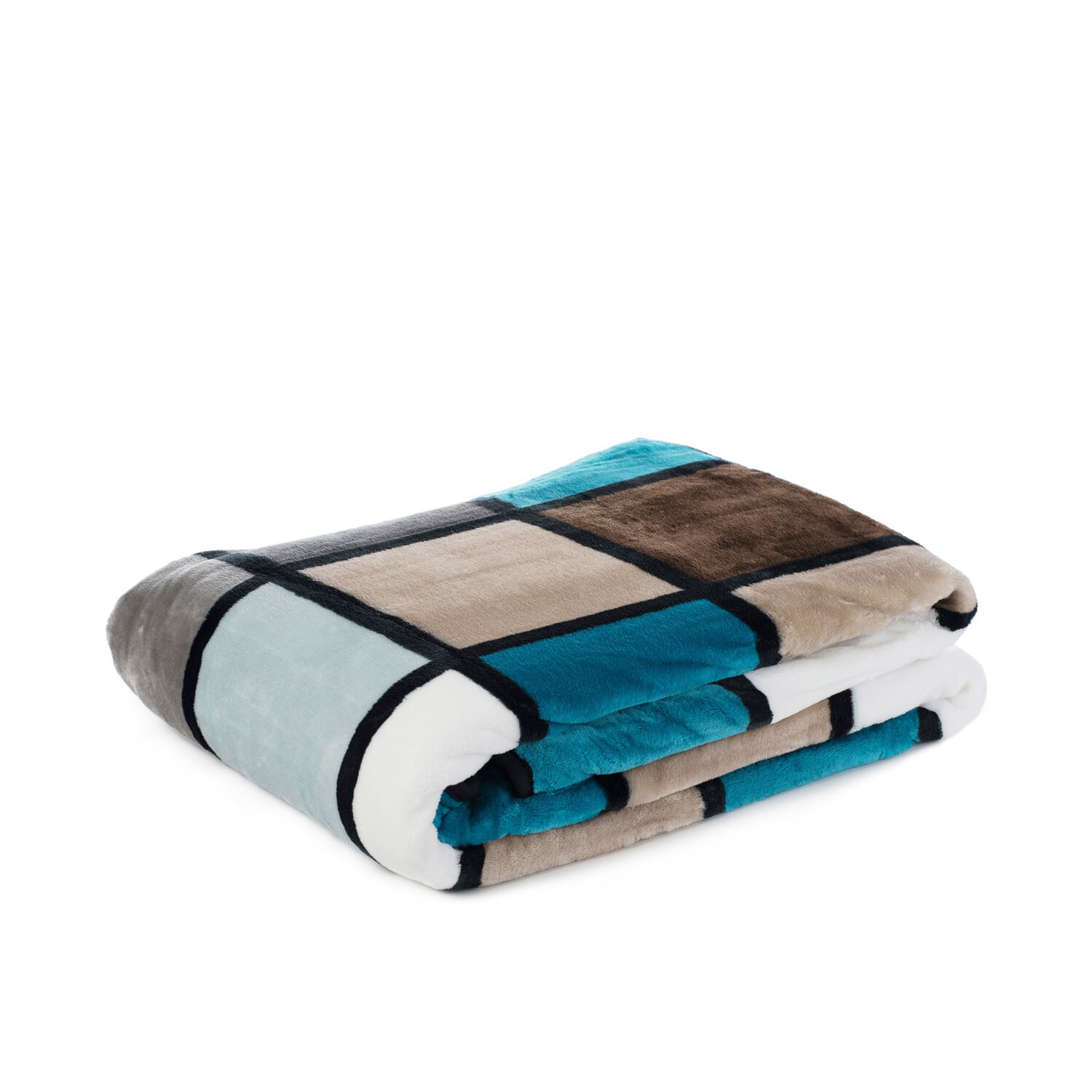 Microfaser Wohndecke mit Premium Cashmere Feeling im Karolook, ca. 150x200 cm taupe-creme-schoko
