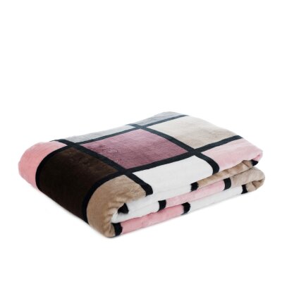 Microfaser Wohndecke mit Premium Cashmere Feeling im Karolook, ca. 150x200 cm taupe-creme-schoko