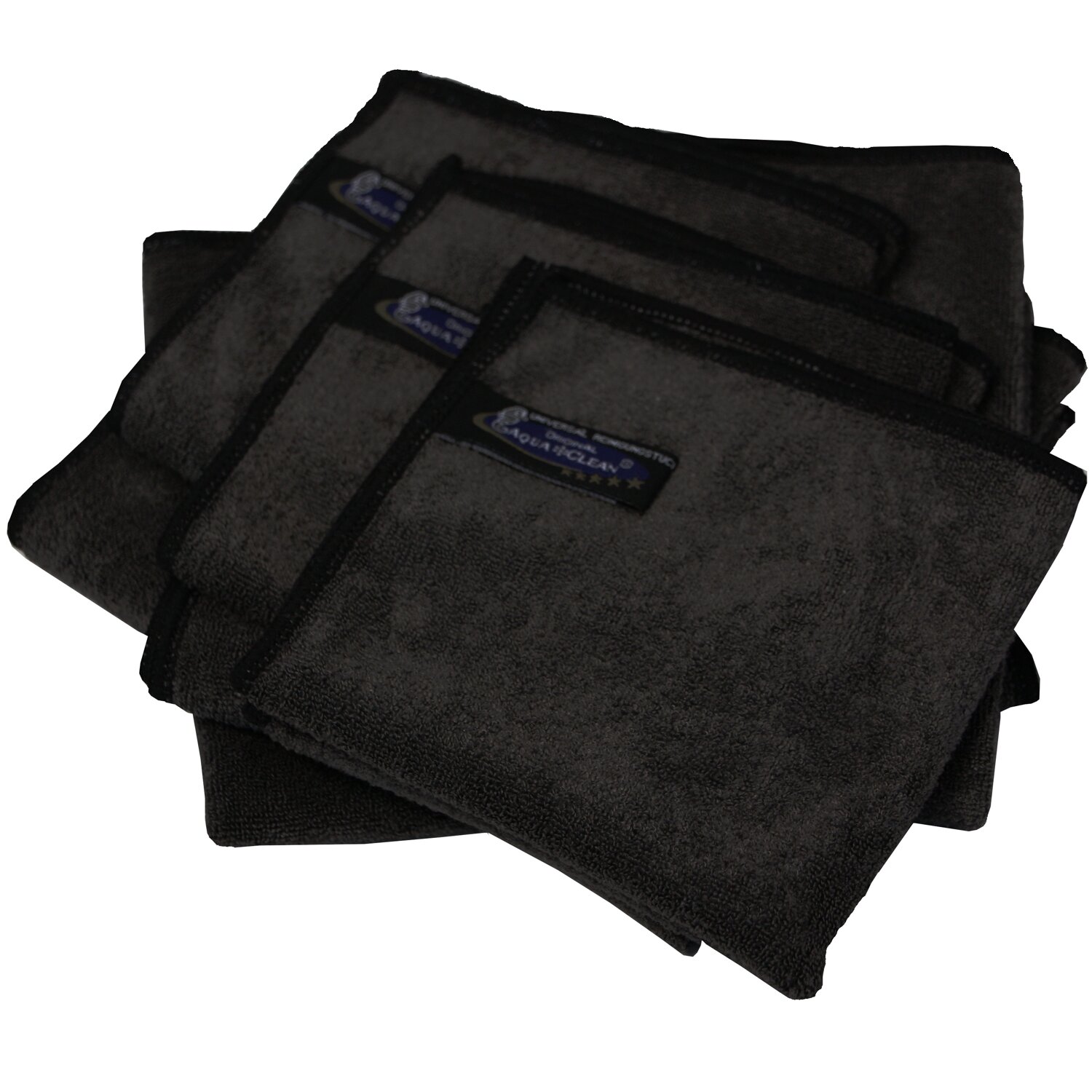 Aqua*Clean Microfaser Kristall Reinigungstücher "Black Edition", 6er Set