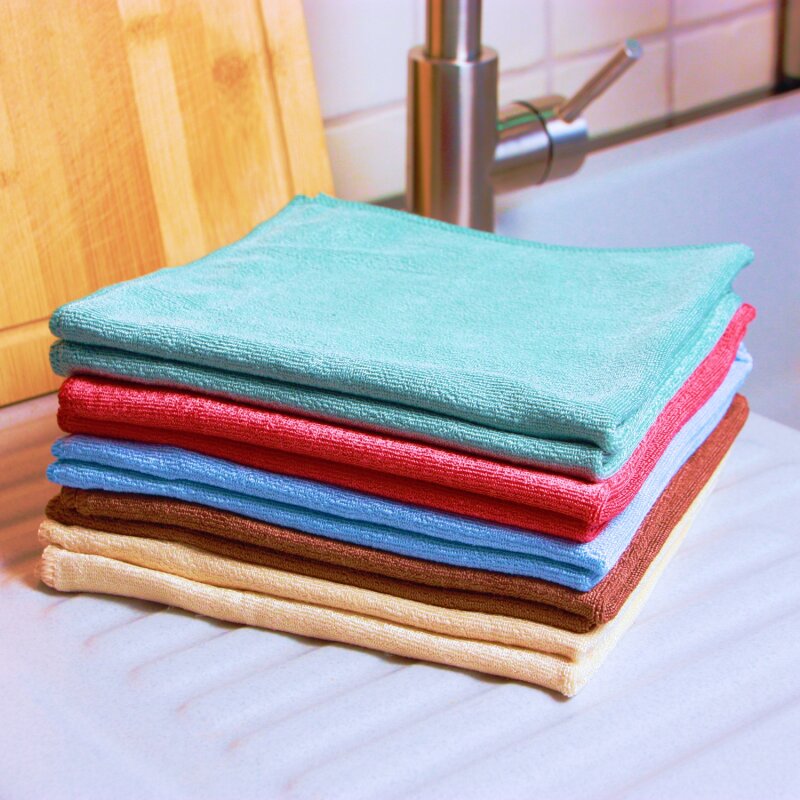 Reinwelt Microfaser Reinigungstuch, 10 Stück, Premiumqualität, ca. 40x40 cm bordeaux