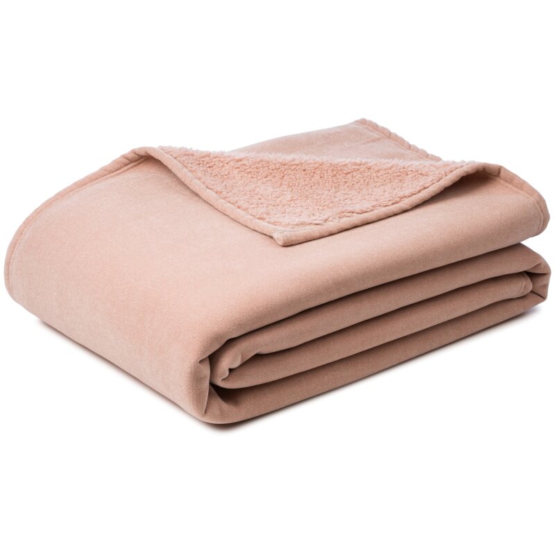 Microfaser Chenille Wendewohndecke, ca. 150x200 cm, 1 Stück altrosa