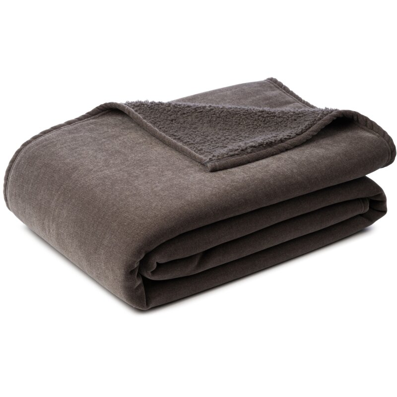 Microfaser Chenille Wendewohndecke, ca. 150x200 cm, 1 Stück altrosa