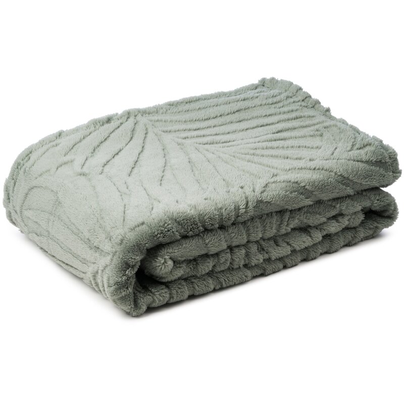 Microfaser Jacquard Wohndecke, ca. 150x200 cm, 1 Stück silber