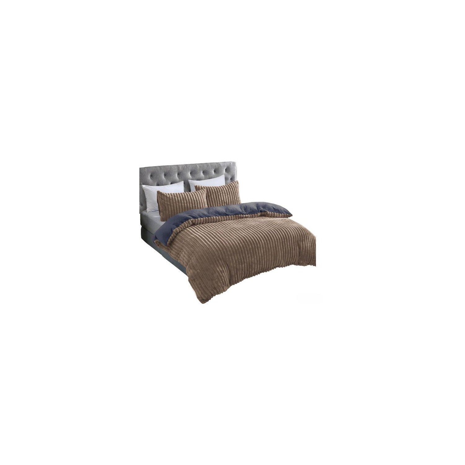 Microfaser Winterbettwäsche Cashmere Touch Cord Optik 2-teilig (ca. 80x80 cm + 135x200 cm)