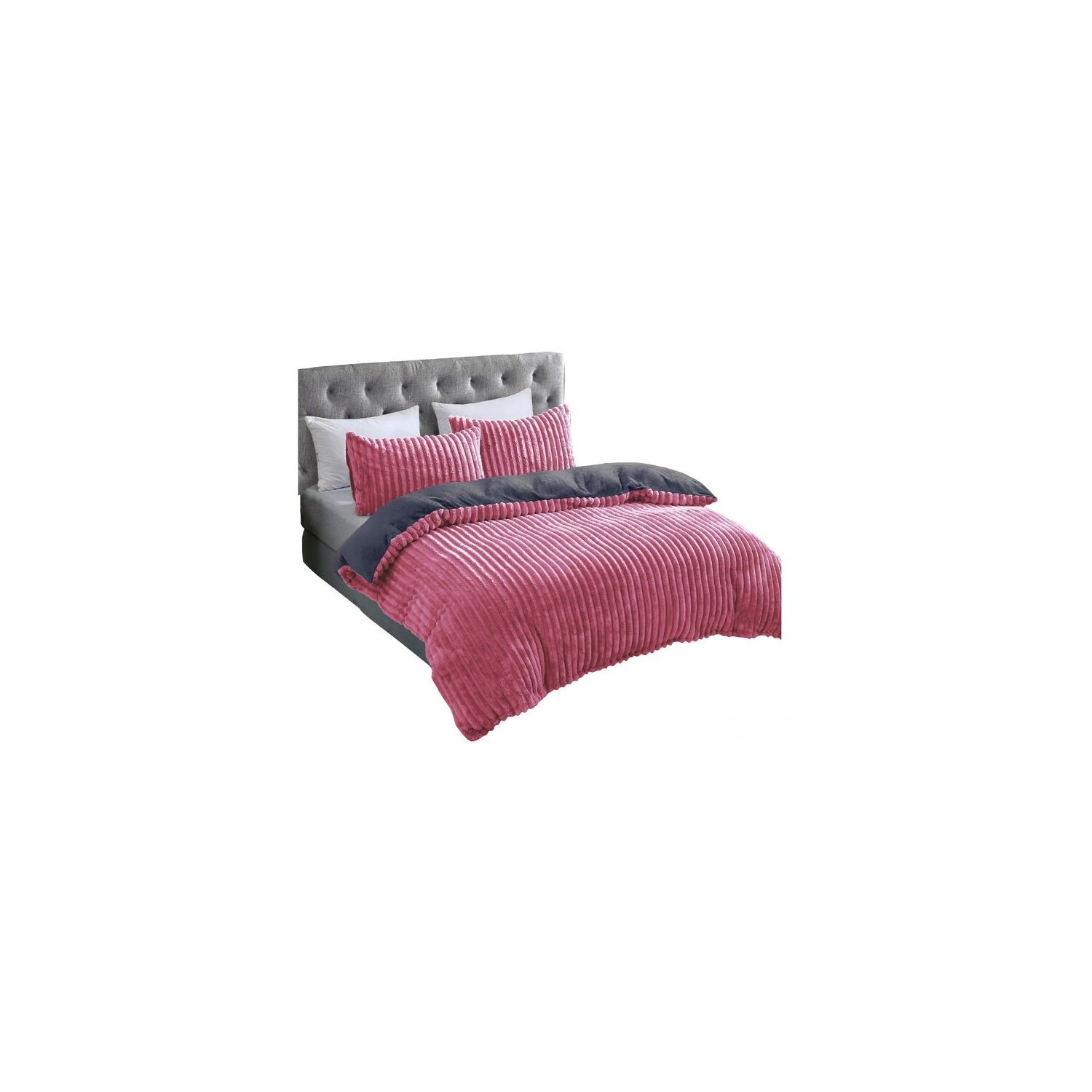 Microfaser Winterbettwäsche Cashmere Touch Cord Optik 2-teilig (ca. 80x80 cm + 135x200 cm)