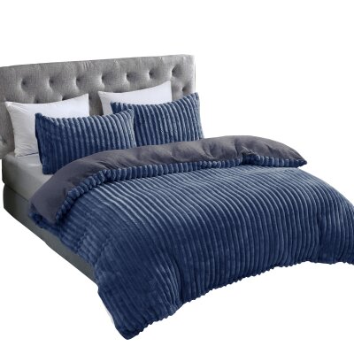 Microfaser Winterbettwäsche Cashmere Touch Cord Optik 2-teilig (ca. 80x80 cm + 135x200 cm)