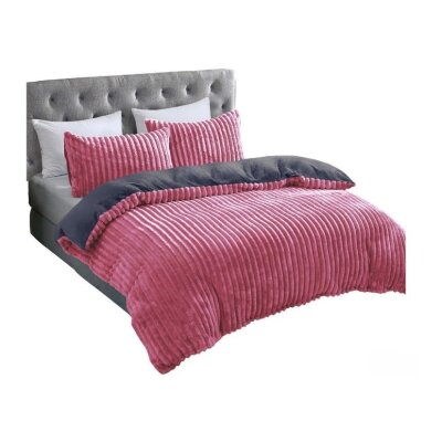 Microfaser Winterbettwäsche Cashmere Touch Cord Optik 2-teilig (ca. 80x80 cm + 135x200 cm)