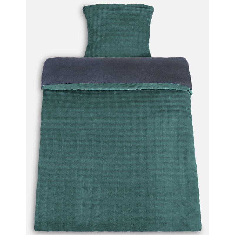 Microfaser Winterbettwäsche Cashmere Touch Karo Optik 2-teilig (ca. 80x80 cm + 135x200 cm) bordeaux/anthrazit