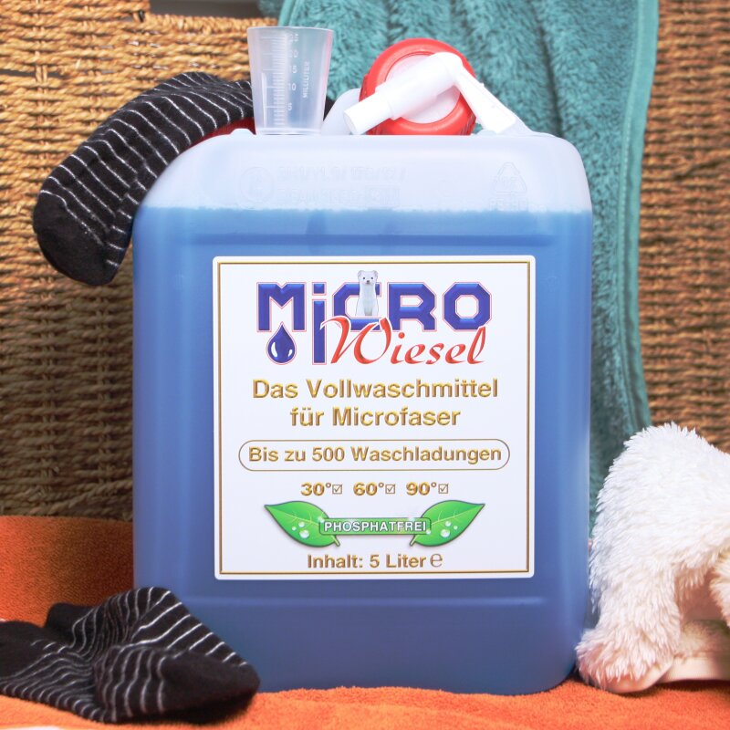 Microwiesel Vollwaschmittel Konzentrat für Microfaser & alle anderen Materialien, 5 Liter